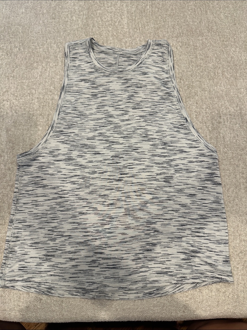 lululemon athletica White & Navy Heathered Muscle Tank